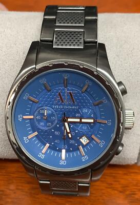 Armani Exchange Gents Black Steel Chronograph Bracelet Watch