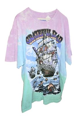 Grateful Dead Liquid Blue Ship Of Fools Tie-Dye T-Shirt Size 2XL NWOT