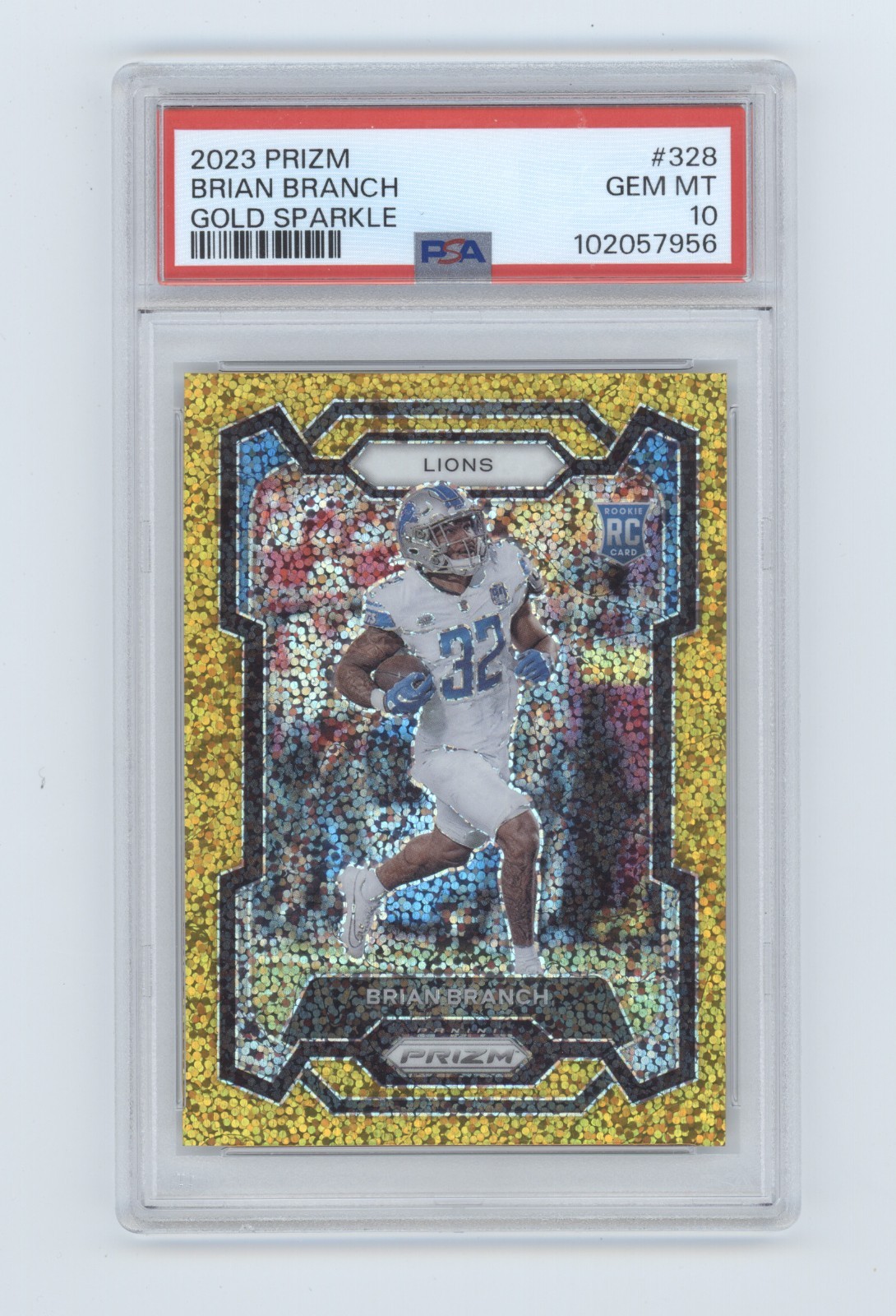 PANINI PRIZM ガビ PSA10 ルーキー 35枚限定 2023 PANINI PRIZM GOLD SPARKLE Brian Branch /24 PSA 10 Gem