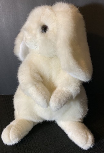 Vintage ANNA CLUB Leather Tag White Bunny Rabbit Plush Made in Korea 1990 12