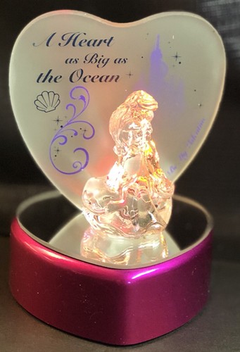 Disney Princess Ariel Belle Cinderella LIGHT UP Glass Figurines Lot of 3 NEW