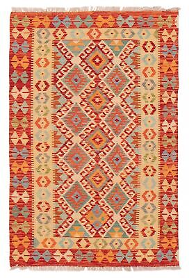Traditional Hand woven Turkish Carpet 3'2'' x 4'10'' Bold and Colorful Kilim Rug