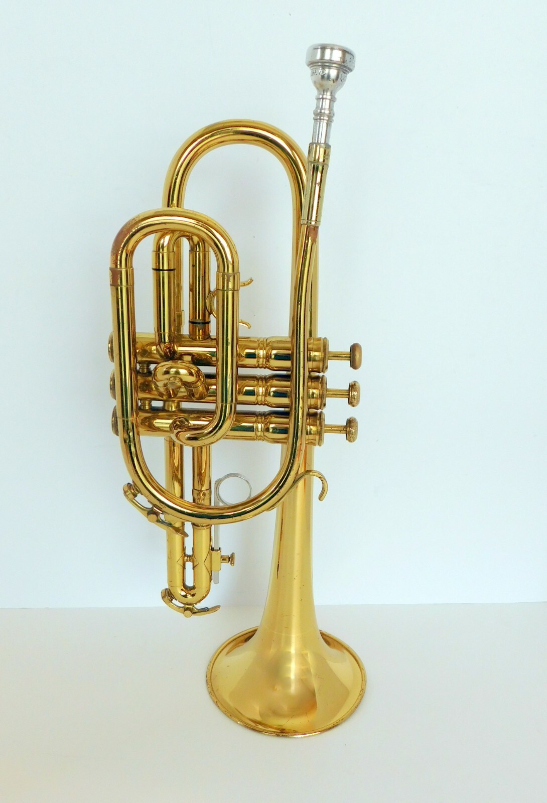 King Tempo II 603 Cornet  w/ Bach 7C Mouthpiece & Case Brass Horn circa 1984