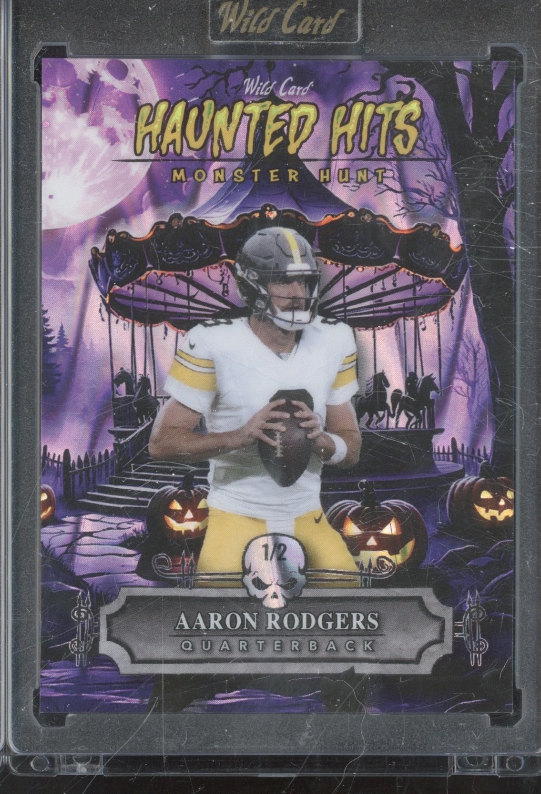 2025 Wild Card Monster Hunt Haunted Hits Purple Lava Aaron Rodgers 1/2