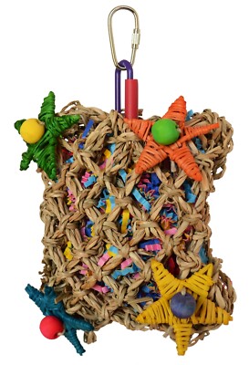 Pickin  Pocket Foraging Bird Toy, Small/Medium Size, 5  x 3  x 7.5  Parrot Toy