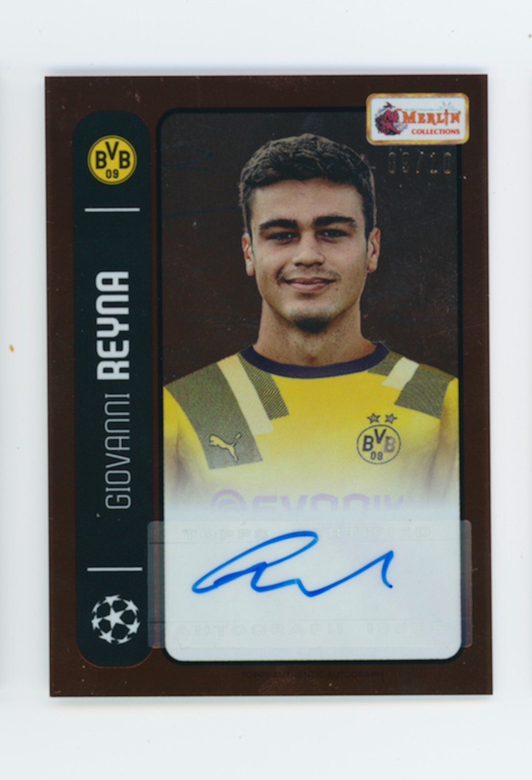 topps merlin HERITAGE 98 レイナ 直筆サインカード 2021-22 Giovanni Reyna Topps Merlin Heritage '98 Red Foil