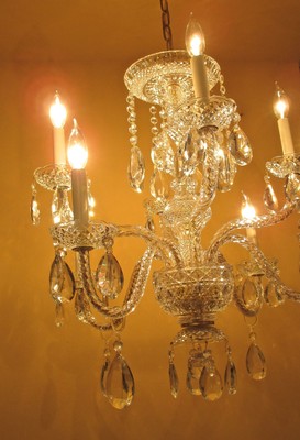 Large eight arm crystal chandelier