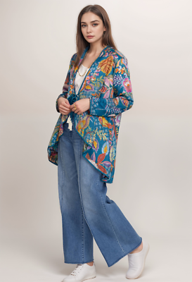 Pre-owned Johnny Was Lapham Ryder Coat Reversible Plus Size C40524a Boho Chic In Multicolor