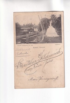 F6860) Ansichtskarte, KANDY CEYLON - 1902 Haus Statue