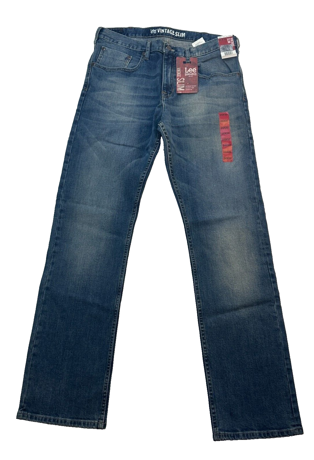 Lee Dungarees Vintage Slim Straight Jeans Mens W34 L32 Blue New