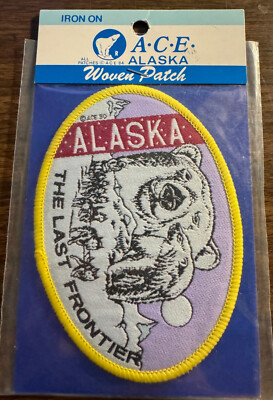 Vintage ALASKA The Last Frontier  Souvenir Patch - 4'' x 3'' NEW ORIGINAL PACKAGE