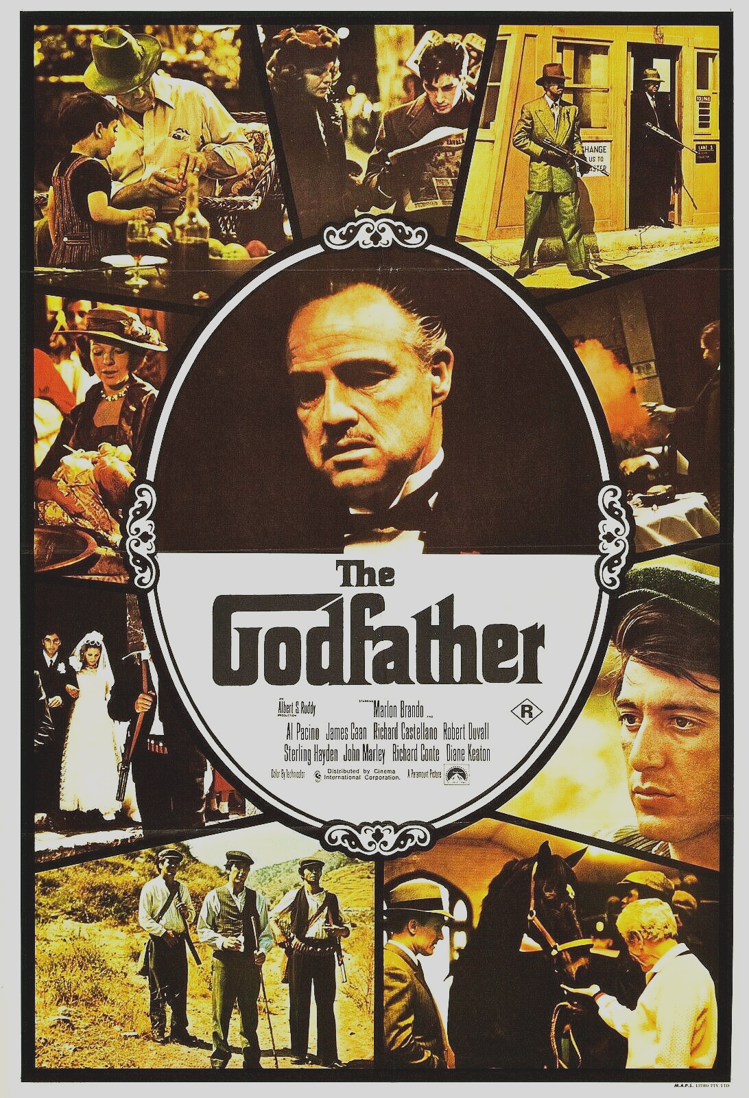 THE GODFATHER Movie POSTER 26 x 38 Al Pacino Marlon Brando
