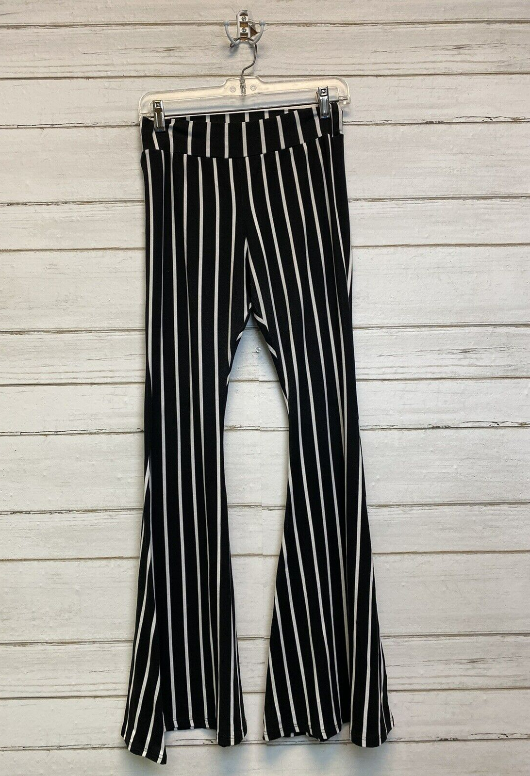 Got Style USA Women Black and White Striped Bell Bottom Leggings Size S eBay