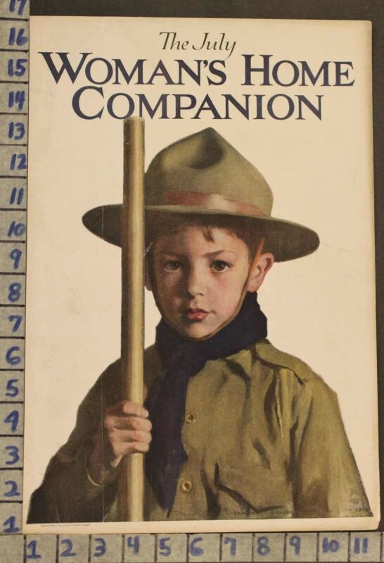 1913 BOY CUB SCOUT CAMP ADVENTURE UNIFORM MILITARY SPORT FOSTER COVER RK53