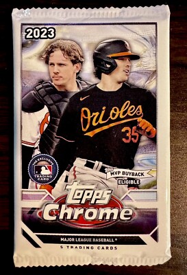 2023 Topps Chrome Baseball Card Pack Factory Sealed ~ 5 Cards per Pack ~