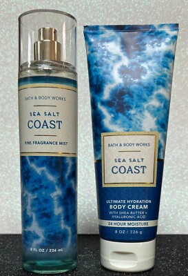 Bath & Body Works Sea Salt Coast Body Mist & Body Cream Full Size Set