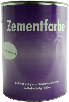 Zementfarbe Polystyrolbasis 2,5 Liter  für den Außenbereich Deckraft 1. Glänzend