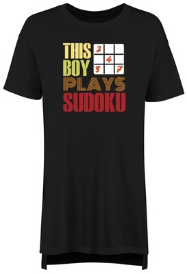 Boy Plays Sudoku Nightie Women Funny Numbers Puzzle Game Ladies Night Shirt Gift