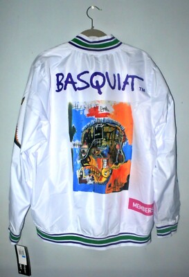 NWT Men's XL Members Only  Jean Michel Basquiat Windbreaker Mesh Lined Jacket