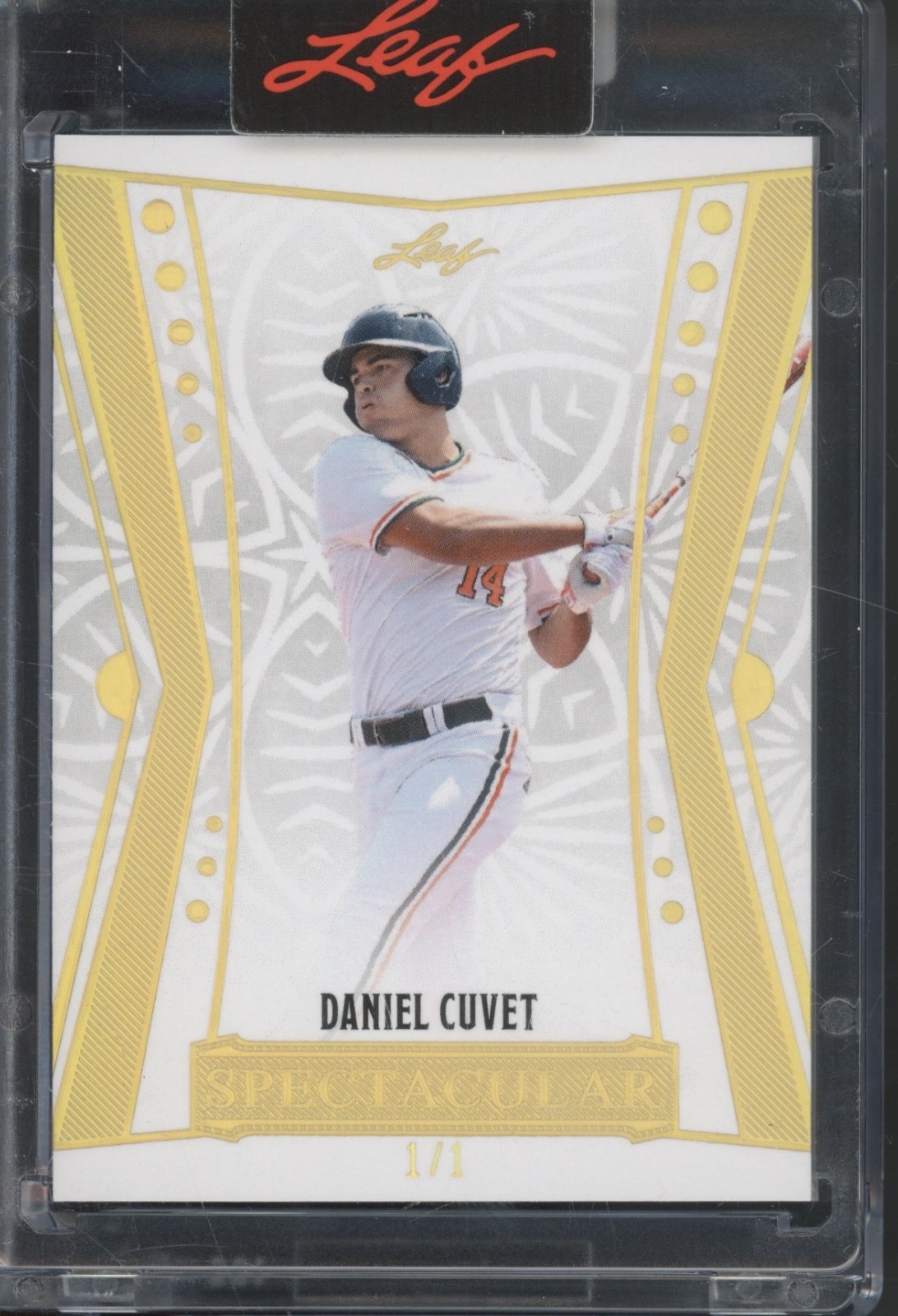 2025 Leaf Spectacular Baseball Gold #39 Daniel Duvet 1/1 RC Rookie