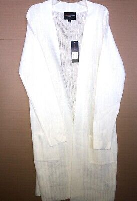 Chico's Women's White Open-Front Cardigan Sweater Size Small - New with Tags