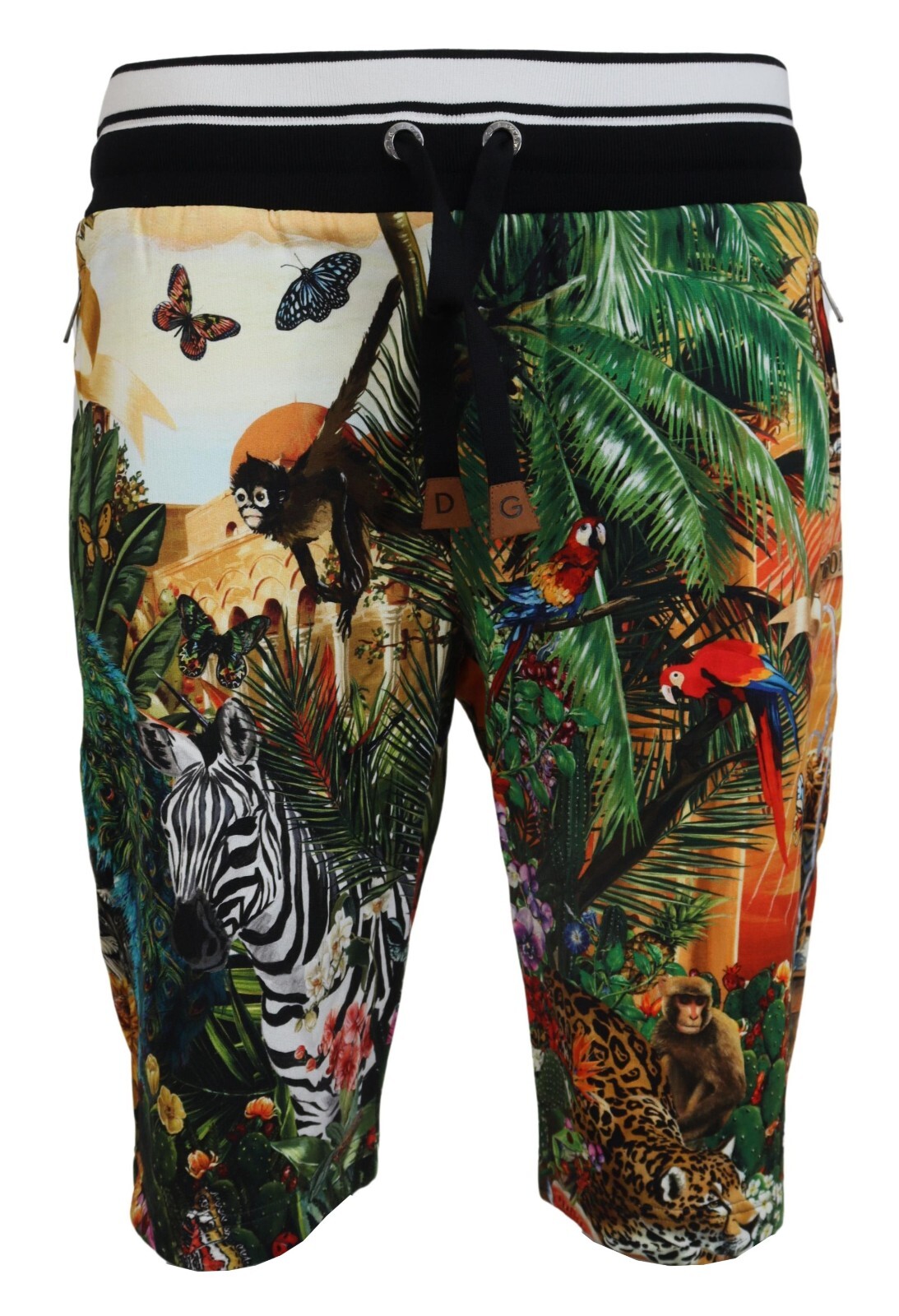 

DOLCE - GABBANA Шорты Хлопковые брюки-бермуды с принтом «Джунгли» IT52/W38/L 600usd, Multicolor