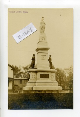 En venta Saugus Centre MA Mass RPPC real photo Civil War Monument, early