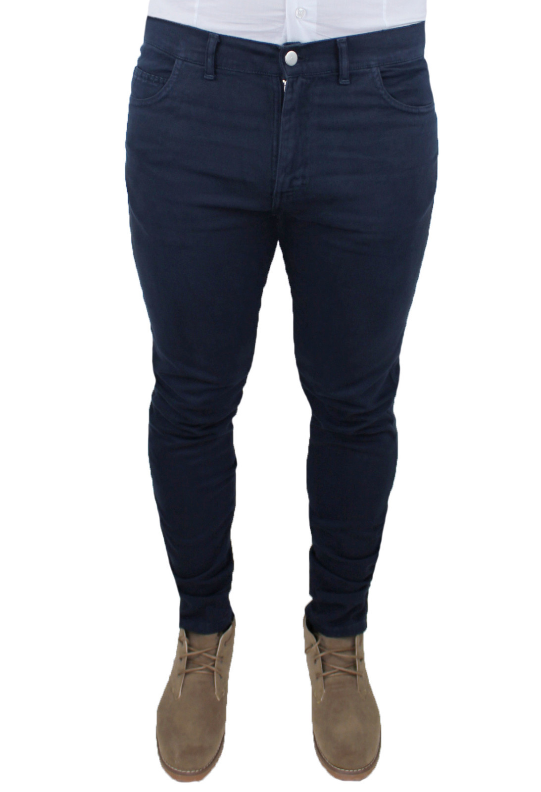 PANTALONI UOMO SARTORIALI BATTISTINI JEANS BLU NAVY CASUAL ELEGANTI  INVERNALI