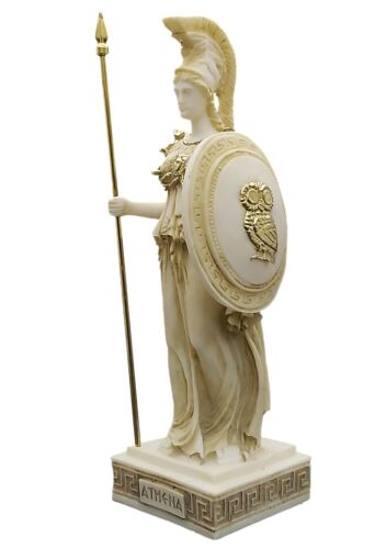 Athena Minerva Greek Roman Goddess Hand Painted Statue Sculpture Figure 9.65in