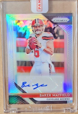 2018 Panini Prizm Baker Mayfield RC Rookie Silver Auto RA-BM Buccaneers Browns 