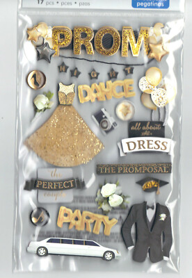 Paper House PROM (17pc) 3-D Layered Stickers scrapbooking DRESS PARTY DANCE ()