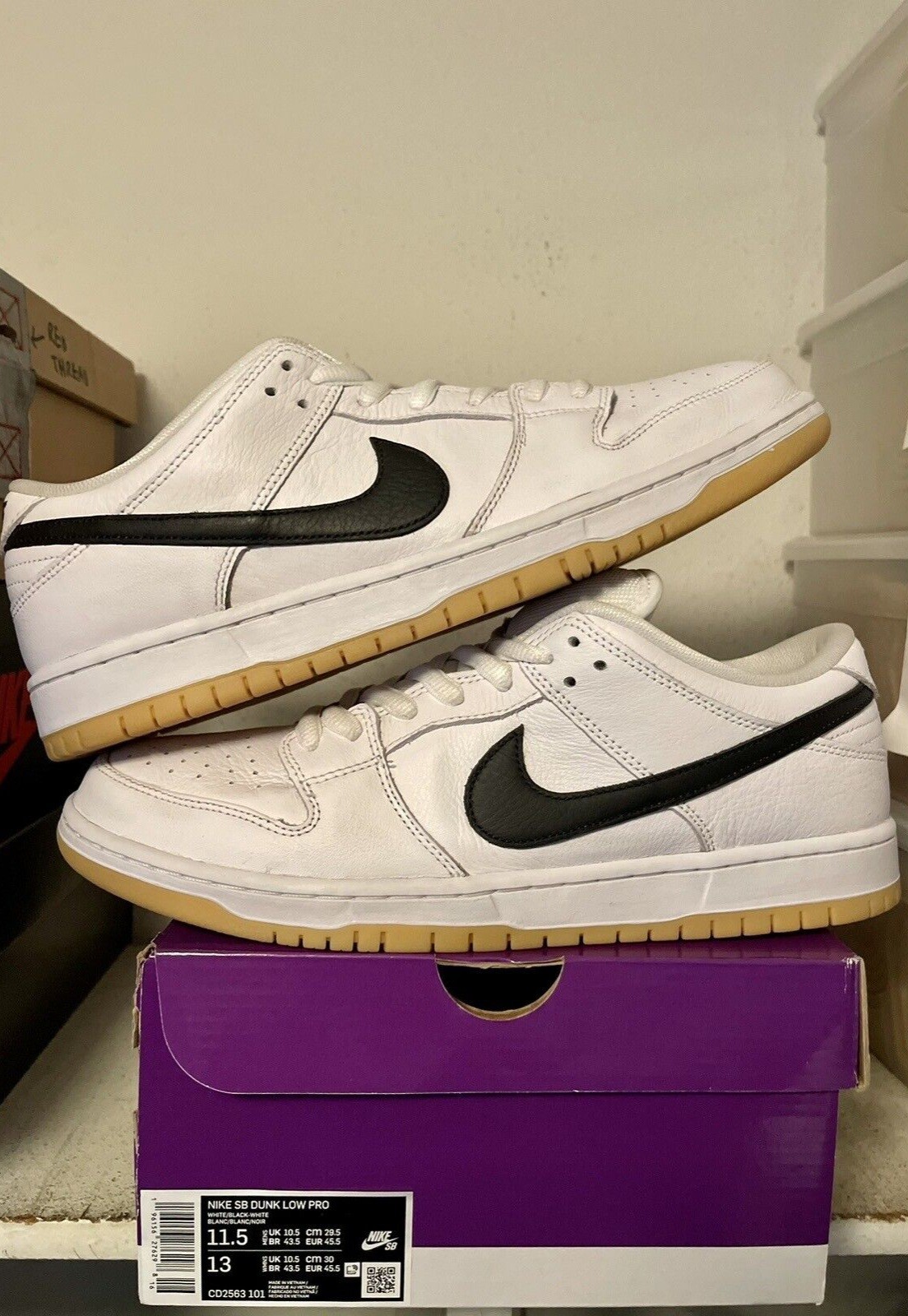 NIKE SB DUNK LOW PRO ISO Orange label 白黒 Original 2018 Nike SB Dunk Low Pro ISO Orange Label White