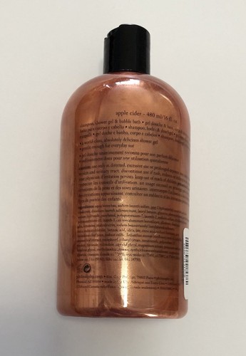 Philosophy Apple Cider 3 in 1 Shampoo Shower Gel Bubble Bath 16 oz New