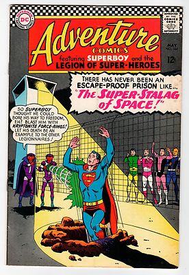 DC - ADVENTURE COMICS #344 - Swan Cover & Art - VG+ May 1966 Vintage Comic