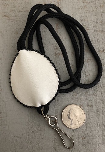 Native American Beaded Black Tear Drop ID Badge Lanyard
