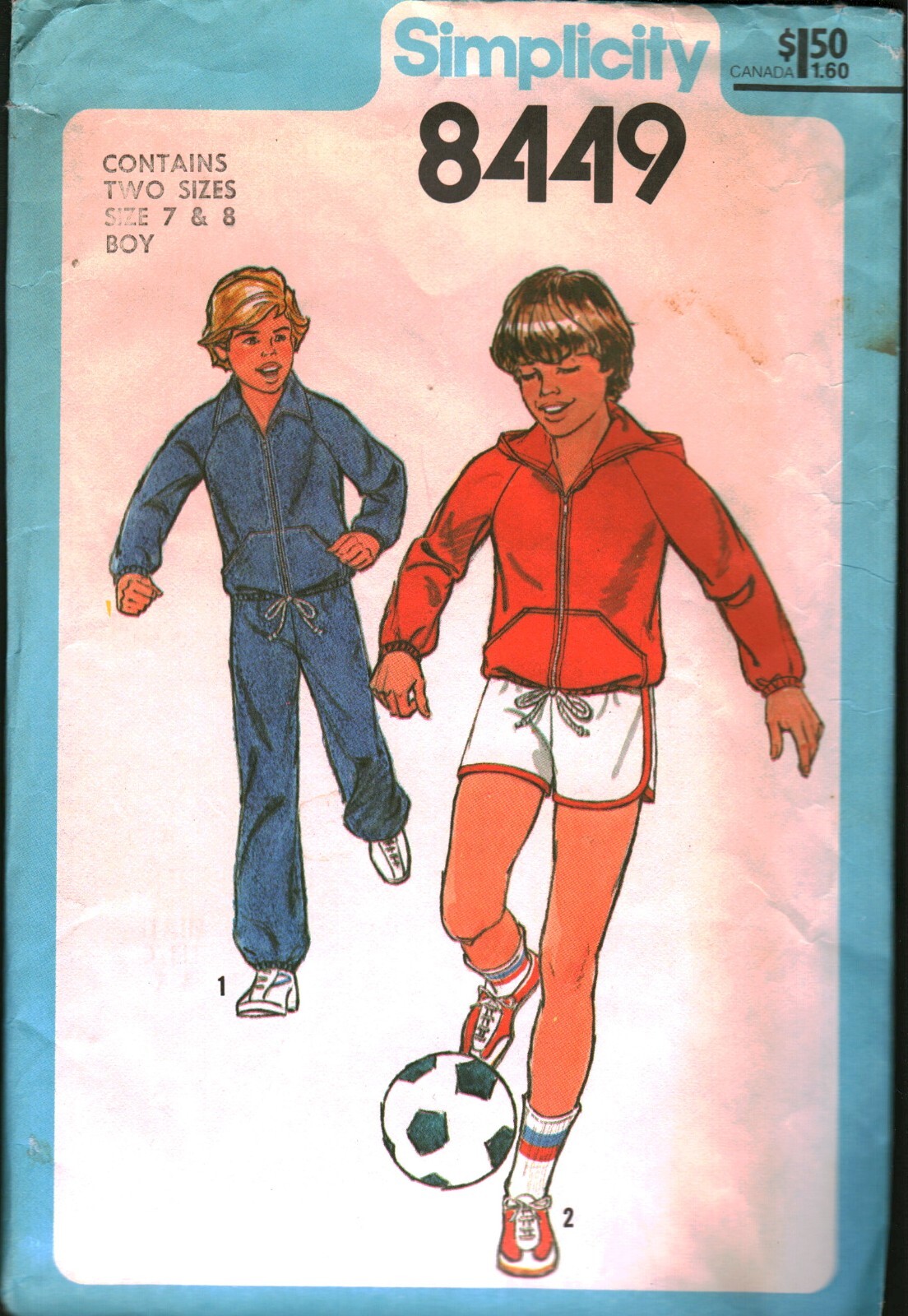 ＊新品未使用＊Bed&Breakfast Check Half Coat 8449 Vintage Simplicity Sewing Pattern Boys Unlined Jacket