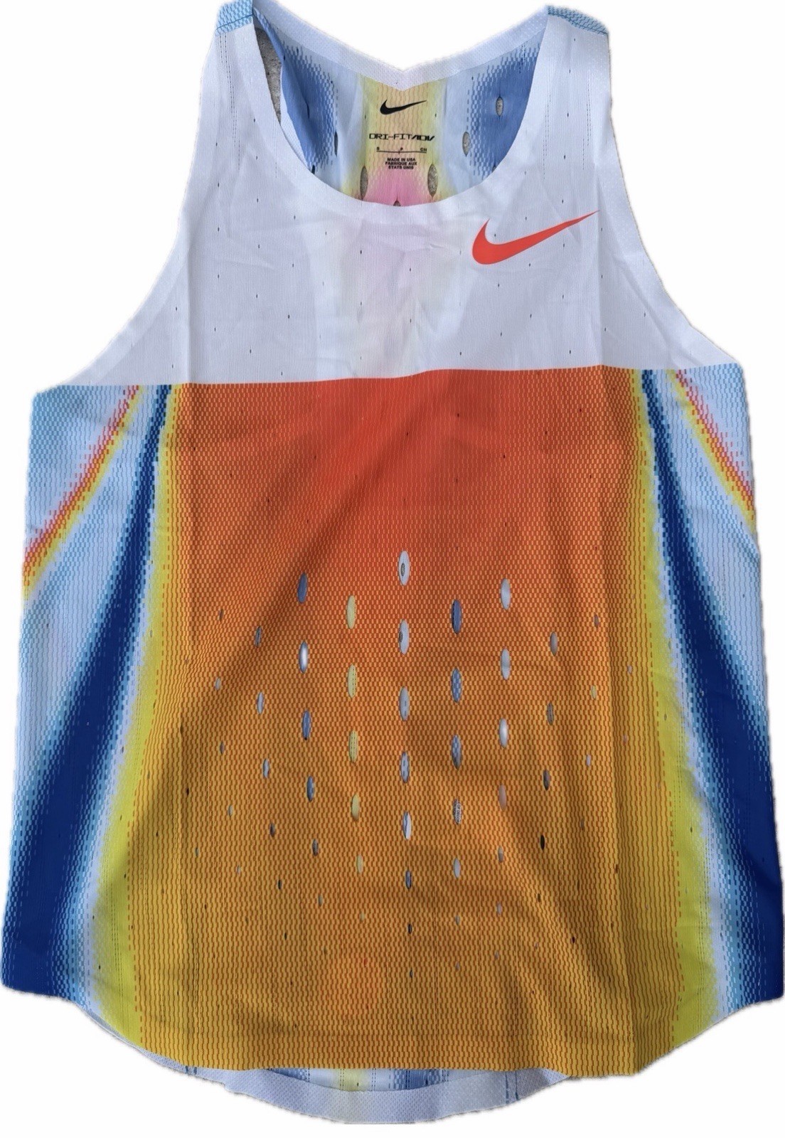 Sz XXS Nike Pro Elite Team Singlet White Blue Orange Made In USA FZ6865-731 New