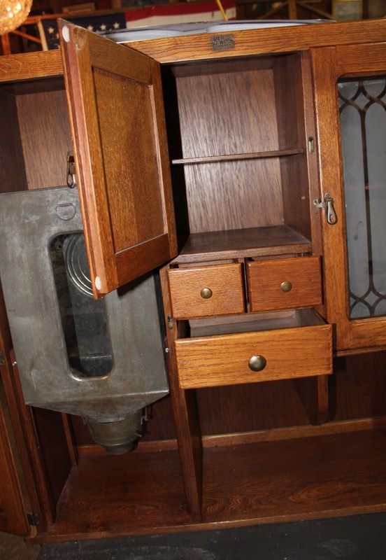 Antique 1920 S Solid Oak Hoosier Cabinet By Red Wing Cabinet Co