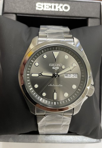 Pre-owned Seiko 5 Automatic Men's Watch Steel Bracelet Day-date Srpe51 Made In Japan