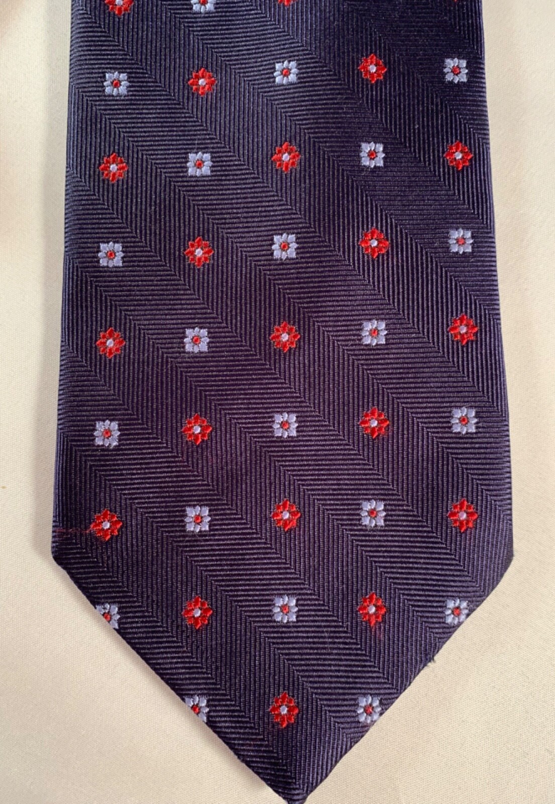 Brooks Brothers Mens Blue navy pattern Stain Resistant Silk Tie