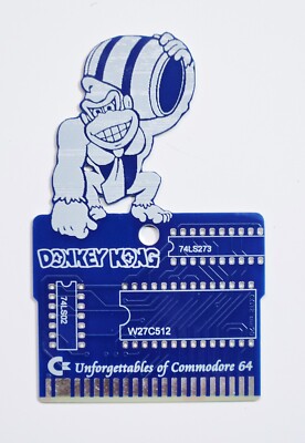 Donkey Kong Commodore 64 Cartridge Blue for DIY Assembly Bare PCB/Circuit Board