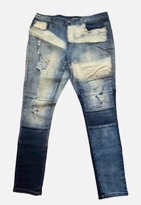 Venus Distress Stretch Ripped Top Seller Patchwork Sexy Skinny Jeans Sz 16 NWOT
