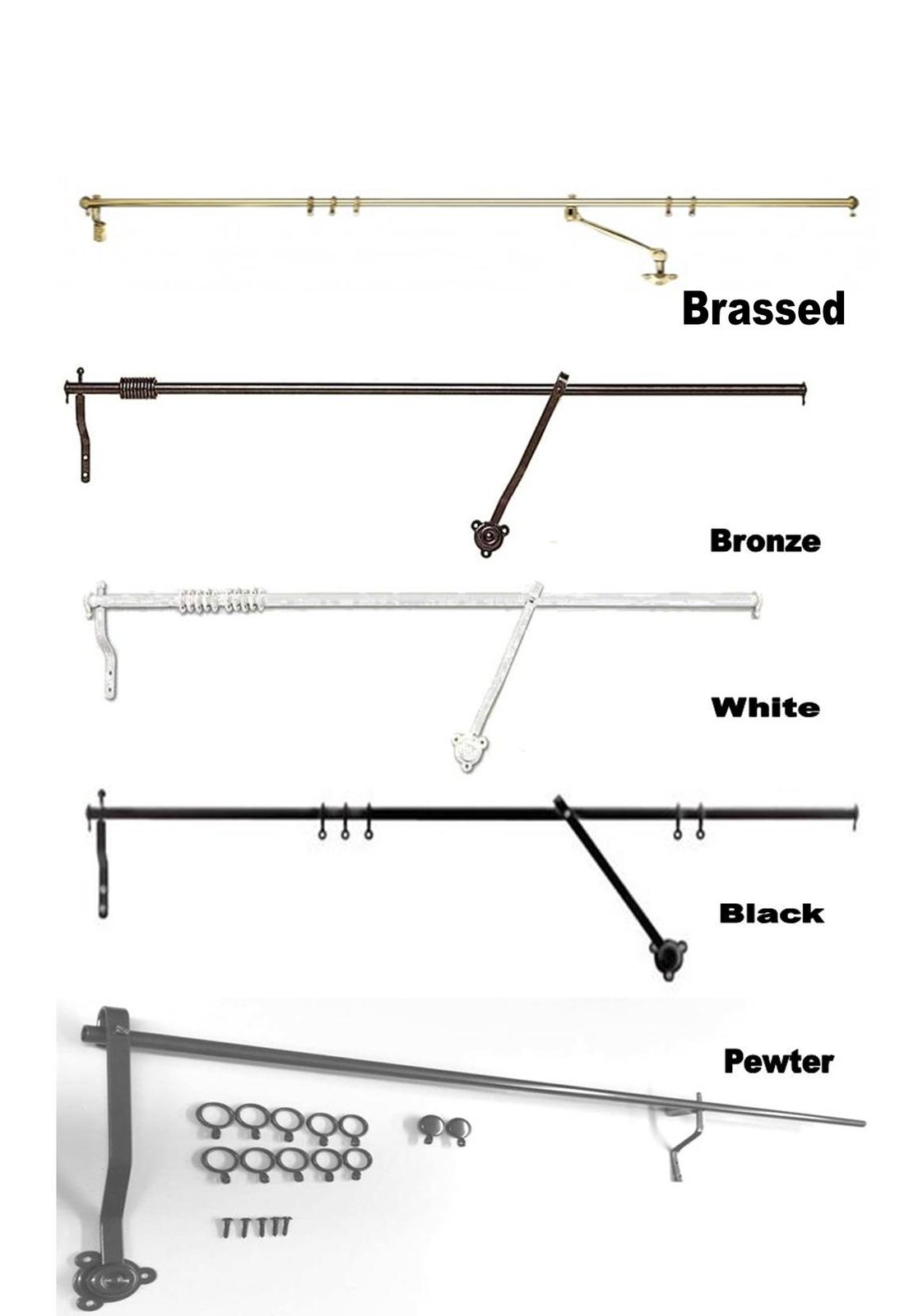 Rising Swing Portiere Rod Pole For Door Curtains 42 Spare Rings