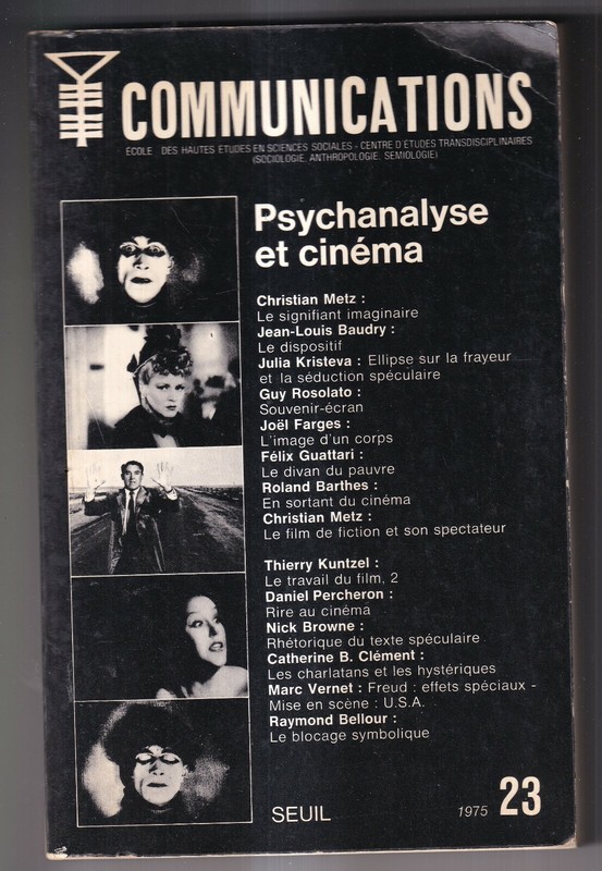 Julia Kristeva. Roland Barthes: Psychanlayse Et Cinema. Seuil. 1975.