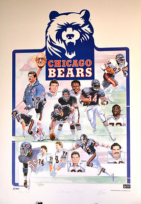 Chicago Bears 85 Superbowl team lithograph hand signed very