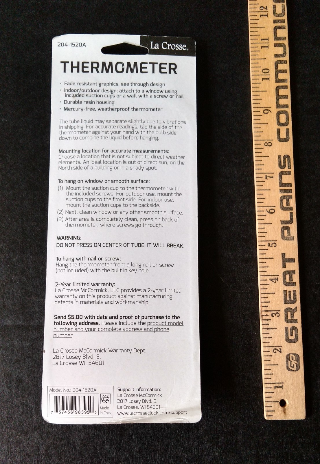 La Crosse Thermometer Robin on Magnolia Branch New In Package