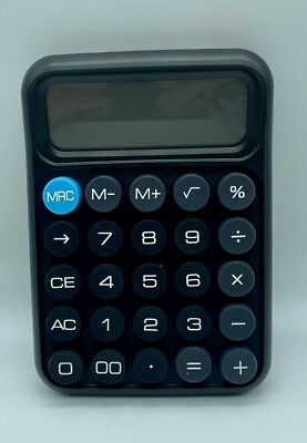 Mechanical Switch Calculator 12 Digits Large LCD Display Big Round Buttons