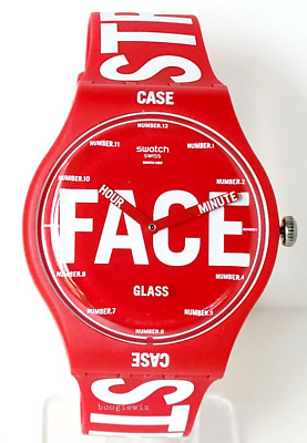 SWATCH, SWISS MADE, MODEL: WATCH ID  WATCH, WRITINGS ALL OVER, SUOR115, NIB