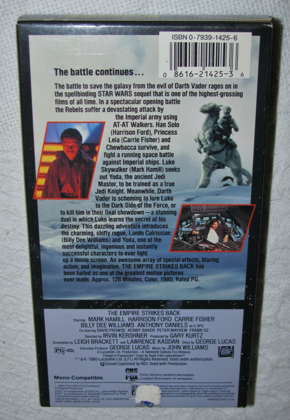 STAR WARS TRILOGY 3 VHS SET 1990 RARE CBS FOX & PROMOTIONAL CARD: Return of Jedi