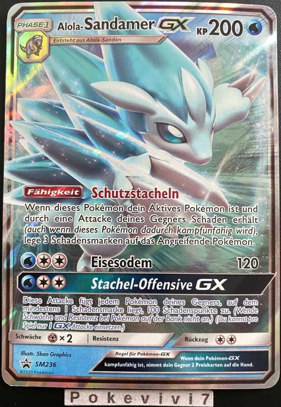 Carte Pokemon Sandamer Sm236 Promo Gx Ultra Rare Soleil Et Lune Sl Deutsch Neuf